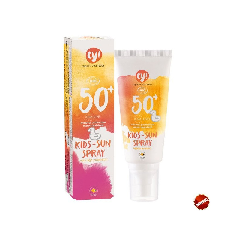 Ey! Spray na słońce SPF 50+ Kids - dla dzieci, certyfikowany: COSMEBIO 100 ml, Eco cosmetics