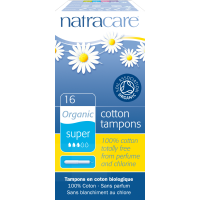 Natracare - tampony higieniczne niebielone chlorem, Super z aplikatorem, 16 sztuk