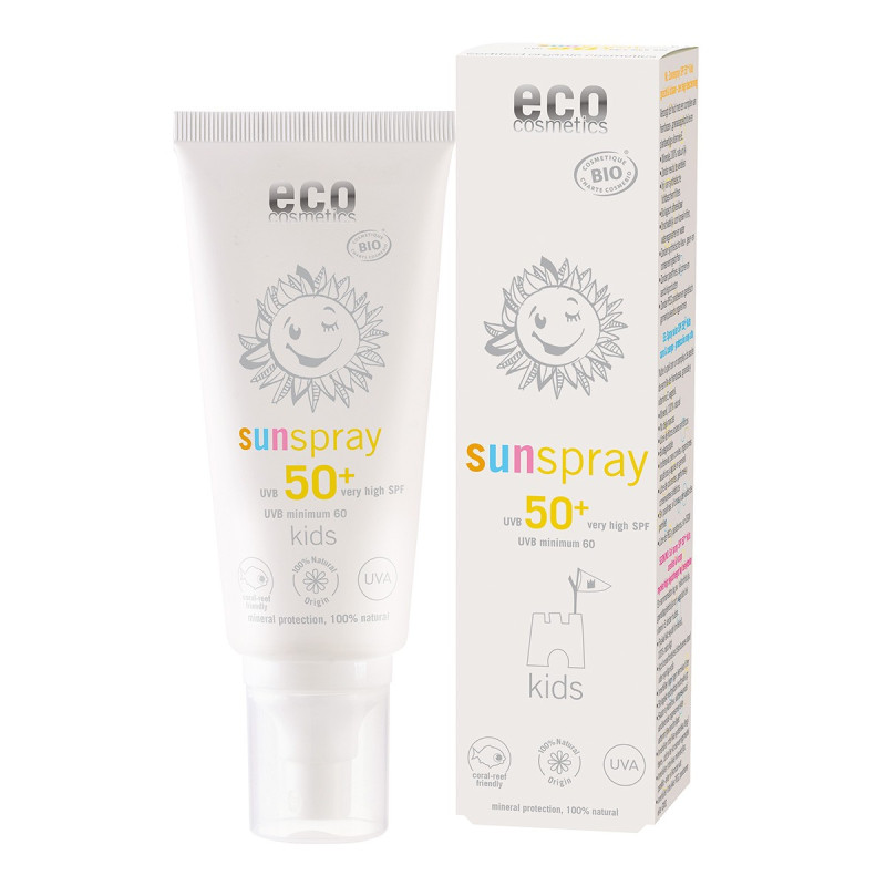 Spray na słońce SPF 50+ dla dzieci, z granatem i olejem z pestek maliny, 100 ml, Eco Cosmetics