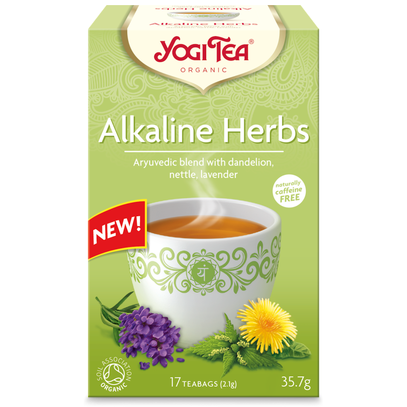 Herbata zioła alkaliczne, mniszek, pokrzywa, lawenda, BIO 17 x 2,1 g, Yogi Tea