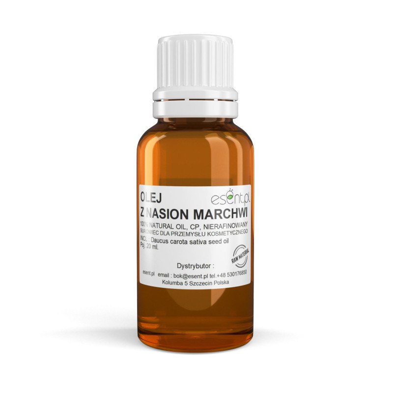 Olej z Nasion Marchwi, CP, nierafinowany, 20 ml, Esent