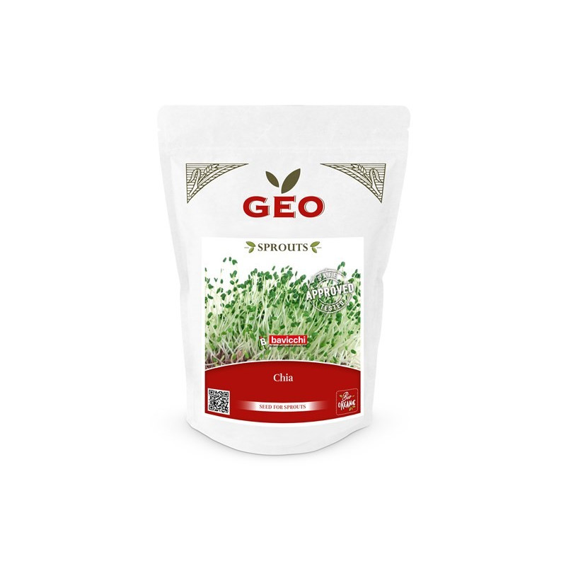 Chia - nasiona na kiełki GEO, certyfikowane, DUŻE OPAKOWANIE, 400g, Bavicchi