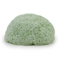 Gąbka Konjac do twarzy, Zielona Herbata, aż 6,3 - 8 cm. średnicy, Bebevisa