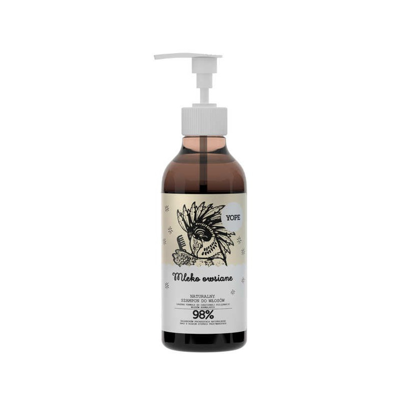 Naturalny szampon do włosów mleko owsiane, 300ml,Yope
