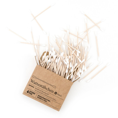 Biodegradowalne patyczki higieniczne do uszu - wykonane z bambusa i certyfikowanej bawełny organicznej, 100 szt. HYDROPHIL