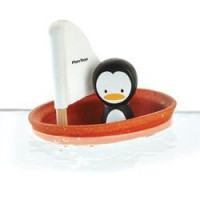 Żaglówka z pingwinem - zabawka do kąpieli, 12m+, PlanToys