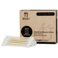 Patyczki kosmetyczne bambusowe z bawełną, 100 szt., Zuzii