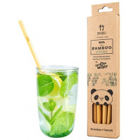 Wielorazowe bambusowe słomki do picia 10 szt. + czyścik, ZERO WASTE, Zuzii