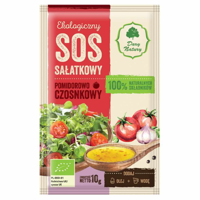 Sos sałatkowy pomidorowo - czosnkowy EKO, 10 g, Dary Natury