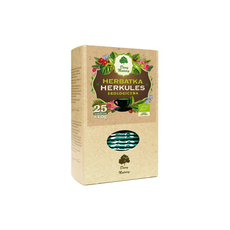 Herbatka Herkules EKO, ekspresowa, 25 x 1,5 g, Dary Natury