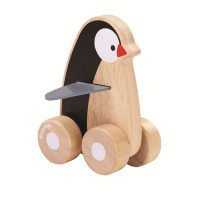 Drewniany pojazd do zabawy, Pingwin na kółkach, 12m+, PlanToys