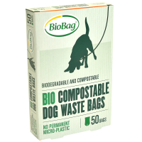 Worki na psie odchody, BioBag Dog, w 100% biodegradowalne i kompostowalne, 20x32cm, blok 50 sztuk, w kartoniku, BioBag