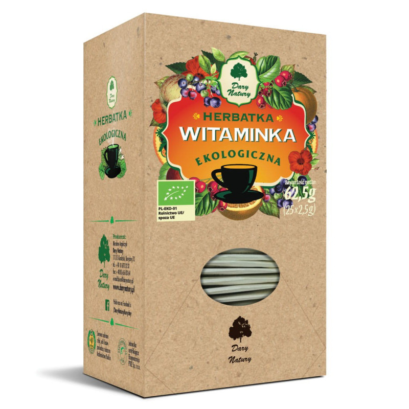 Herbatka Witaminka EKO, ekspresowa, 25 x 2,5g, Dary Natury
