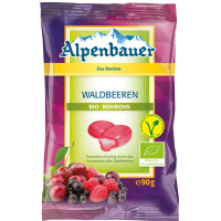 Cukierki z nadzieniem o smaku owoców leśnych, Vegan Bio, 90 g, Alpenbauer