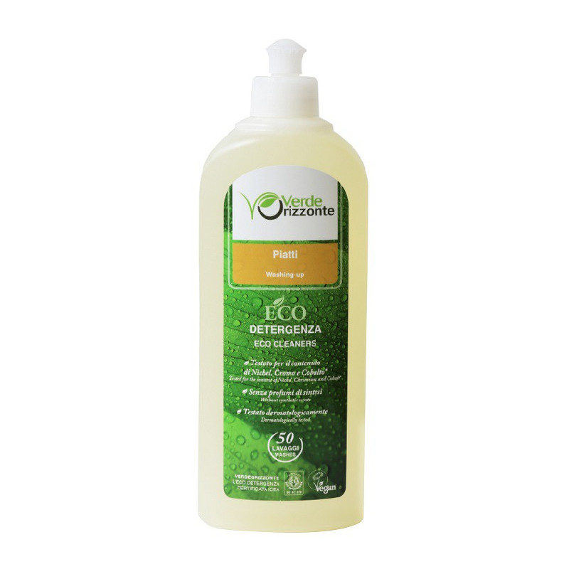 Ekologiczny płyn do mycia naczyń, skuteczny, POMARAŃCZOWY, na 50 użyć, Cert. ICEA, Vegan, 500 ml, Verde Orizzonte