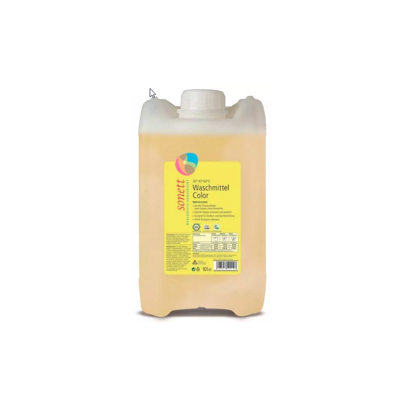 Ekologiczny płyn do prania, miętowo-cytrynowy, KOLOR, Sonett, 10 litrów