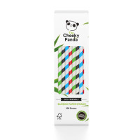 Jednorazowe słomki do napojów z papieru bambusowego, MIX KOLORÓW, 100 szt., The Cheeky Panda
