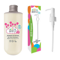 Zestaw: Delikatny szampon dla dzieci, bezzapachowy, naturalne prebiotyki, 200ml + dozownik, Baby Anthyllis ZERO