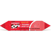 Bezglutenowy baton krówkowy o smaku toffi z truskawkami i jagodami goji BIO, wegański, 30 g, Super Krówka