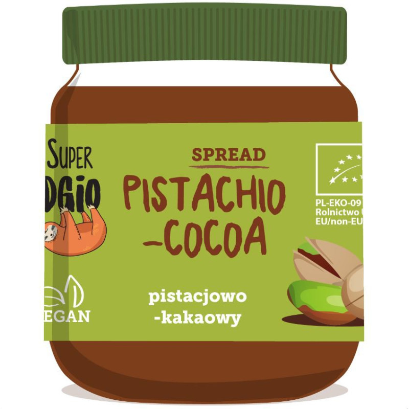 Krem pistacjowo-kakaowy BIO, 190 g, Super Fudgio