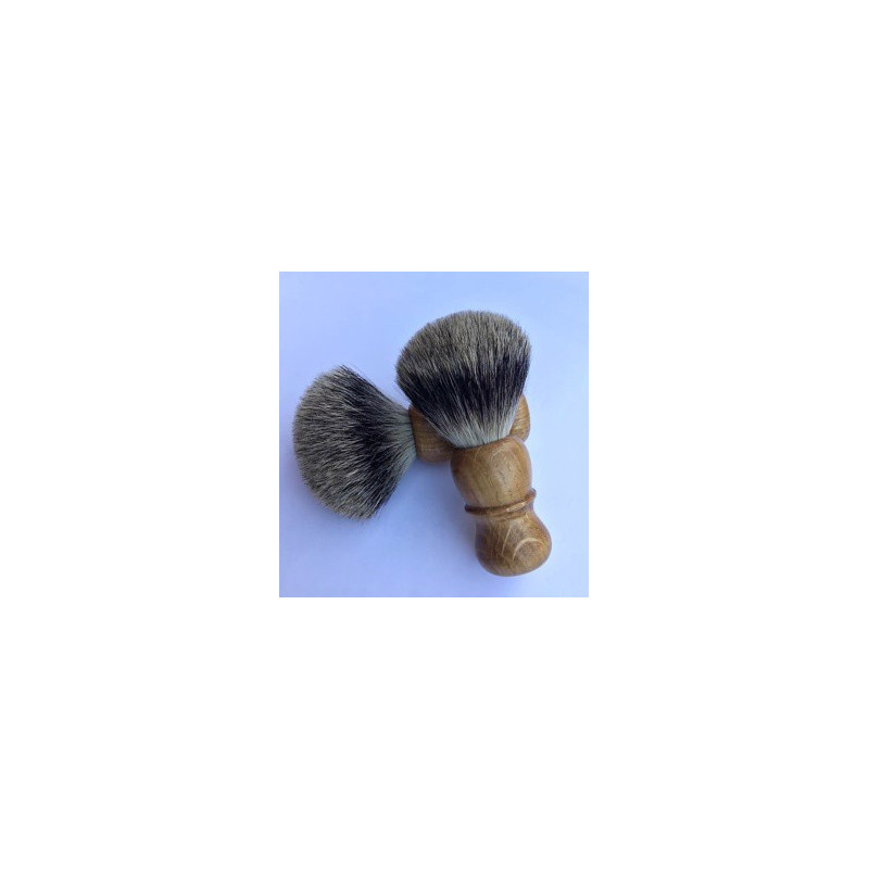 Pędzel do golenia z włosiem borsuka typu pure badger, rączka dębowa, Naturalne Mydła Wiedeńskie