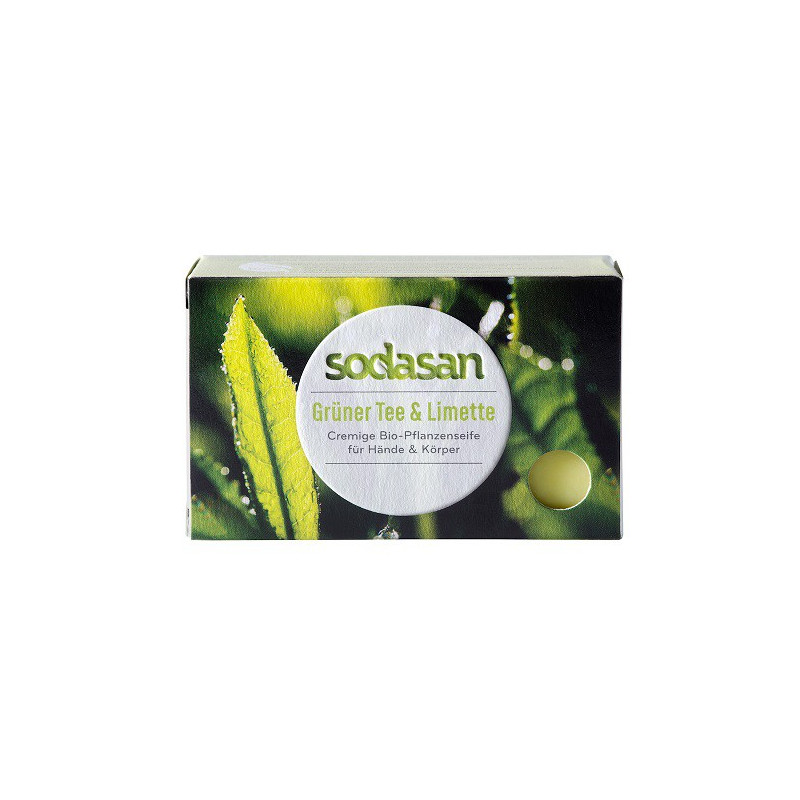 Ekologiczne mydło Zielona herbata i limonka, 100 g, Sodasan