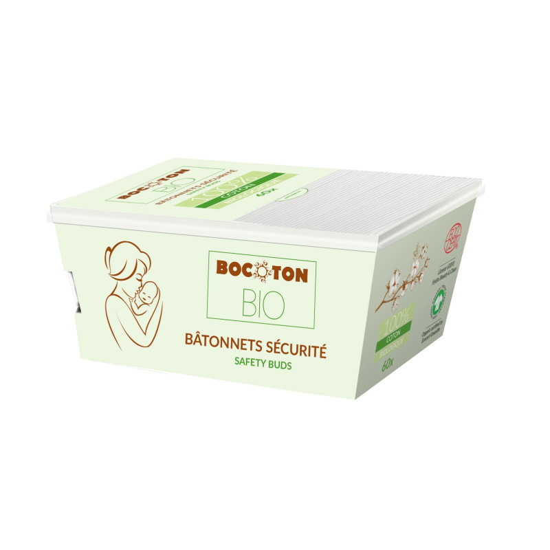 Ekologiczne patyczki kosmetyczne BIO dla dzieci, Bocoton 60 sztuk