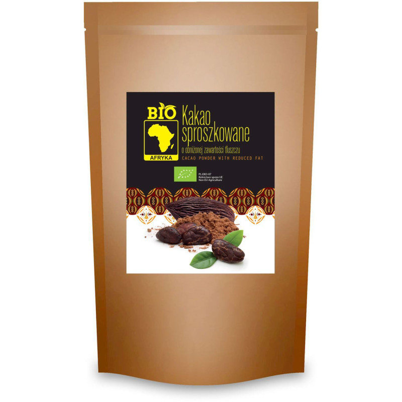 Kakao sproszkowane o obniżonej zawartości tłuszczu, bio, 200 g, Bio Afryka