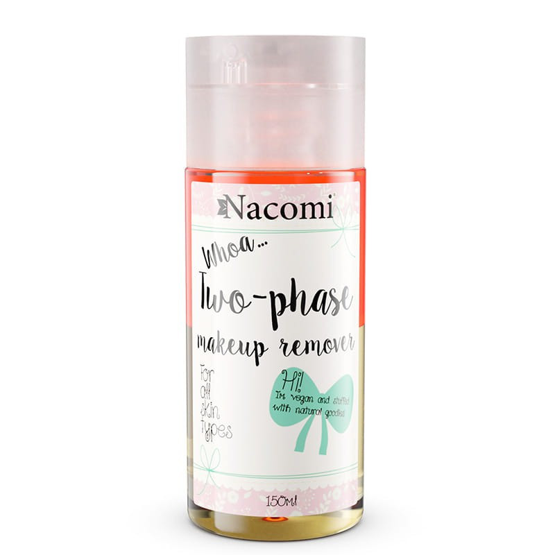 Płyn dwufazowy do demakijażu z olejem arganowym i olejem ze słodkich migdałów, 150 ml, Nacomi