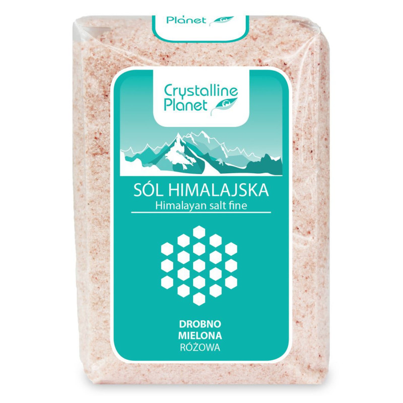 Sól himalajska różowa, drobno mielona, 600 g, Crystalline Planet