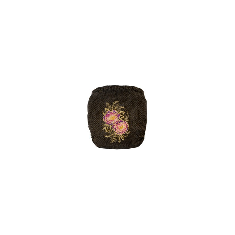 Otulacz wełniany z haftem, "PIWONIE", mini OS (5-12 kg), DOODUSH