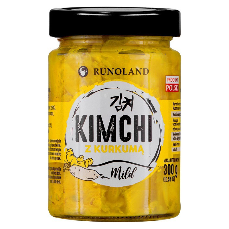 Kimchi z kurkumą, łagodne, Mild, wegańskie, bez glutenu, 300 g, Runoland