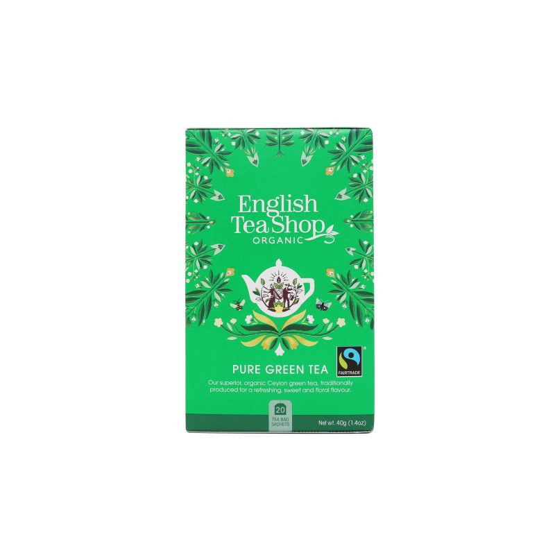 Ekologiczna herbata, Pure Green Tea, 20 x 2g, English Tea Shop