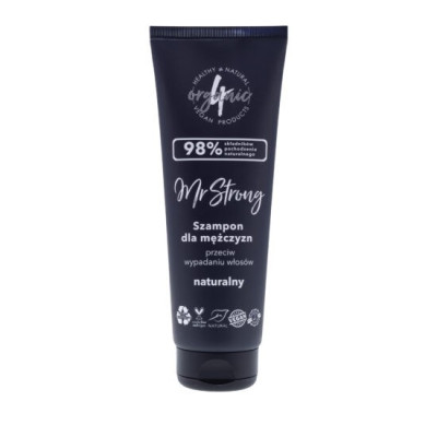 Naturalny szampon przeciw wypadaniu włosów, o zapachu paczuli i drzewa sandałowego, Mr Strong, 250 ml, 4organic