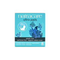 Natracare - podpaski ekologiczne ze skrzydełkami ULTRA SUPER, 12 sztuk