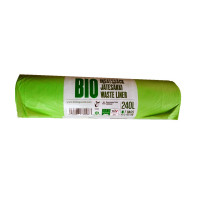 Worki na odpady organiczne i zmieszane, w 100% biodegradowalne i kompostowalne, 240L, rolka 7 sztuk, z banderolą, BioBag