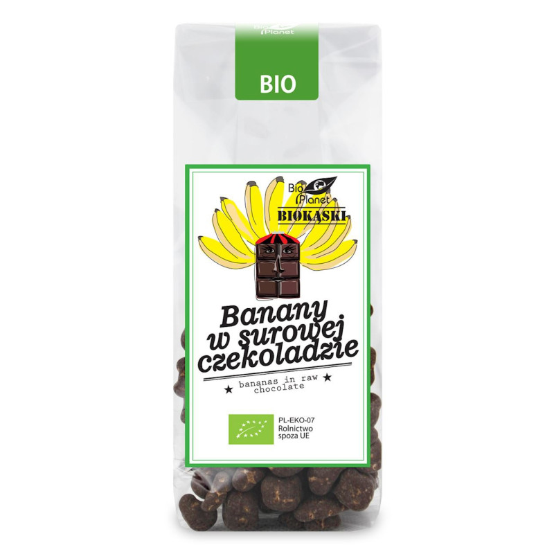 Banany w surowej czekoladzie, BIO, 100 g, Bio Planet