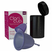 Kubeczek menstruacyjny Claricup z jonami srebra + pojemnik do dezynfekcji, fioletowy, rozmiar 3, Claripharm