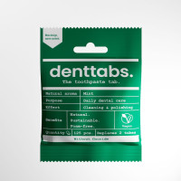 Tabletki do mycia zębów ze stewią, BEZ FLUORU, miętowe, opakowanie biodegradowalne, ZERO WASTE, 125szt., Denttabs