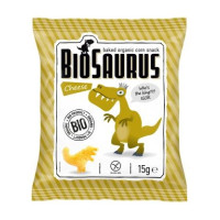 Chrupki kukurydziane o smaku serowym, BEZGLUTENOWE, BIO, 15 g, BioSaurus