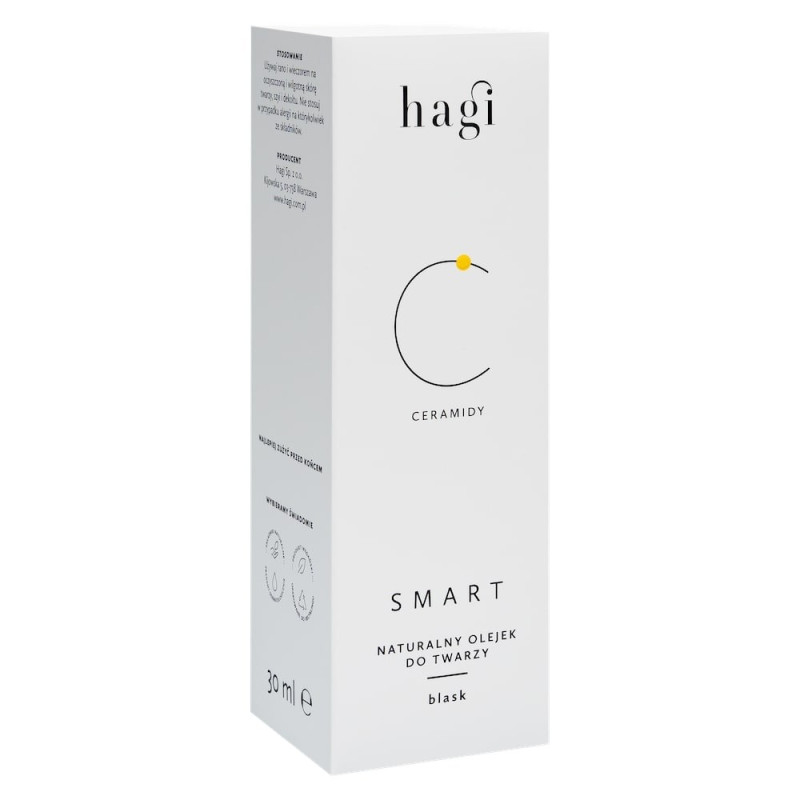 Rozświetlający olejek do masażu twarzy z ceramidami, SMART C, 30 ml, Hagi