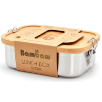 Lunchbox ze stali nierdzewnej z bambusową pokrywką, bez BPA, pojemność 1200 ml, Bambaw
