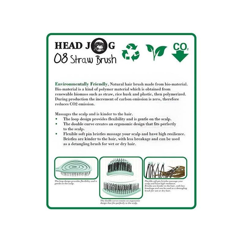 Szczotka do włosów z bio-materiału HEAD JOG 08, JAGODOWA, Head jog