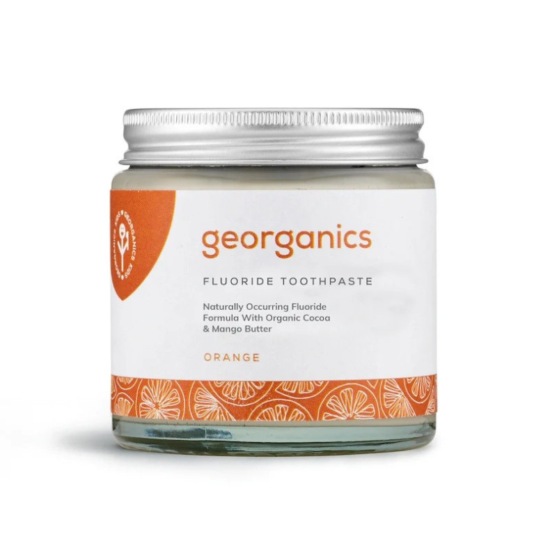 Pasta do zębów z naturalnie występującym fluorkiem, pomarańcze, Cosmos Organics, 60 ml, Georganics
