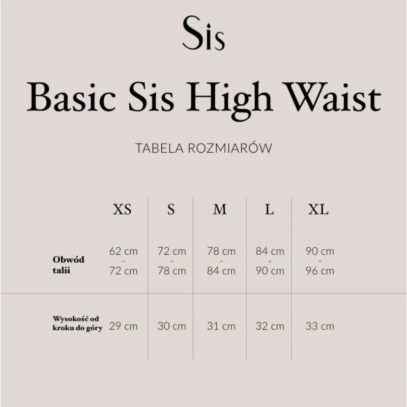Majtki menstruacyjne Basic Sis High Waist, CZARNE, rozmiar 3XL, Sis Underwear