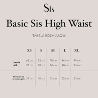 Majtki menstruacyjne Basic Sis High Waist, CZARNE, rozmiar 2XL, Sis Underwear