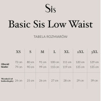 Majtki menstruacyjne Basic Sis Low Waist, CZARNE, rozmiar 2XL, Sis Underwear