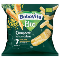 Chrupeczki kukurydziane delikatnie marchewkowe, chrupki, po 7 miesiącu, 20g, BoboVita Bio