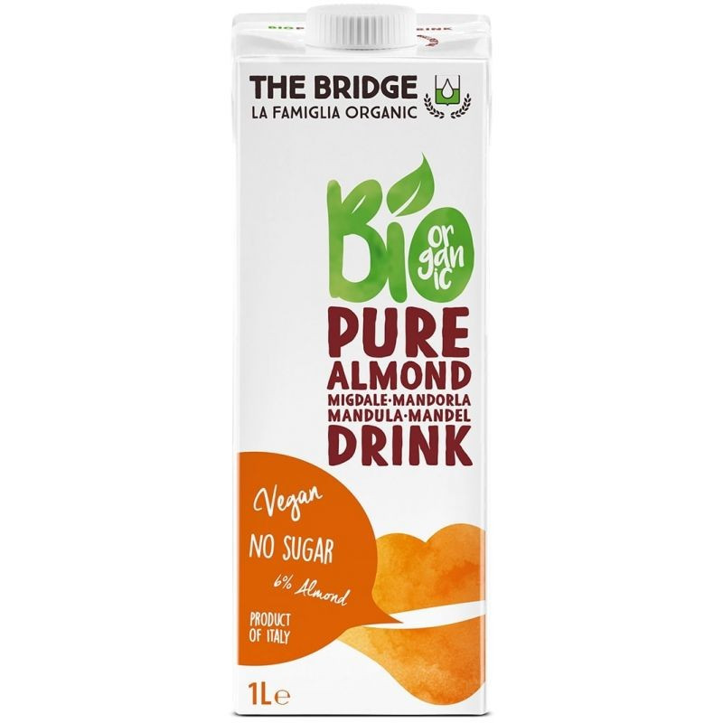 Ekologiczny napój z pasty migdałowej 6%, bez cukru, bez glutenu, 1l, The Bridge