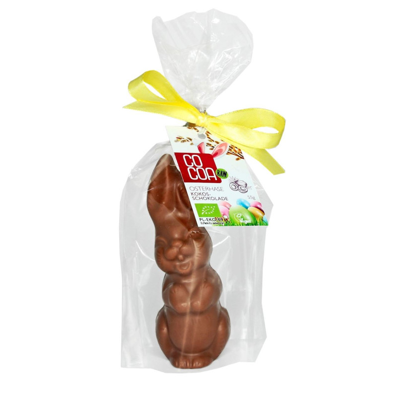 Zając z czekolady migdałowej, BIO, 55 g, Cocoa